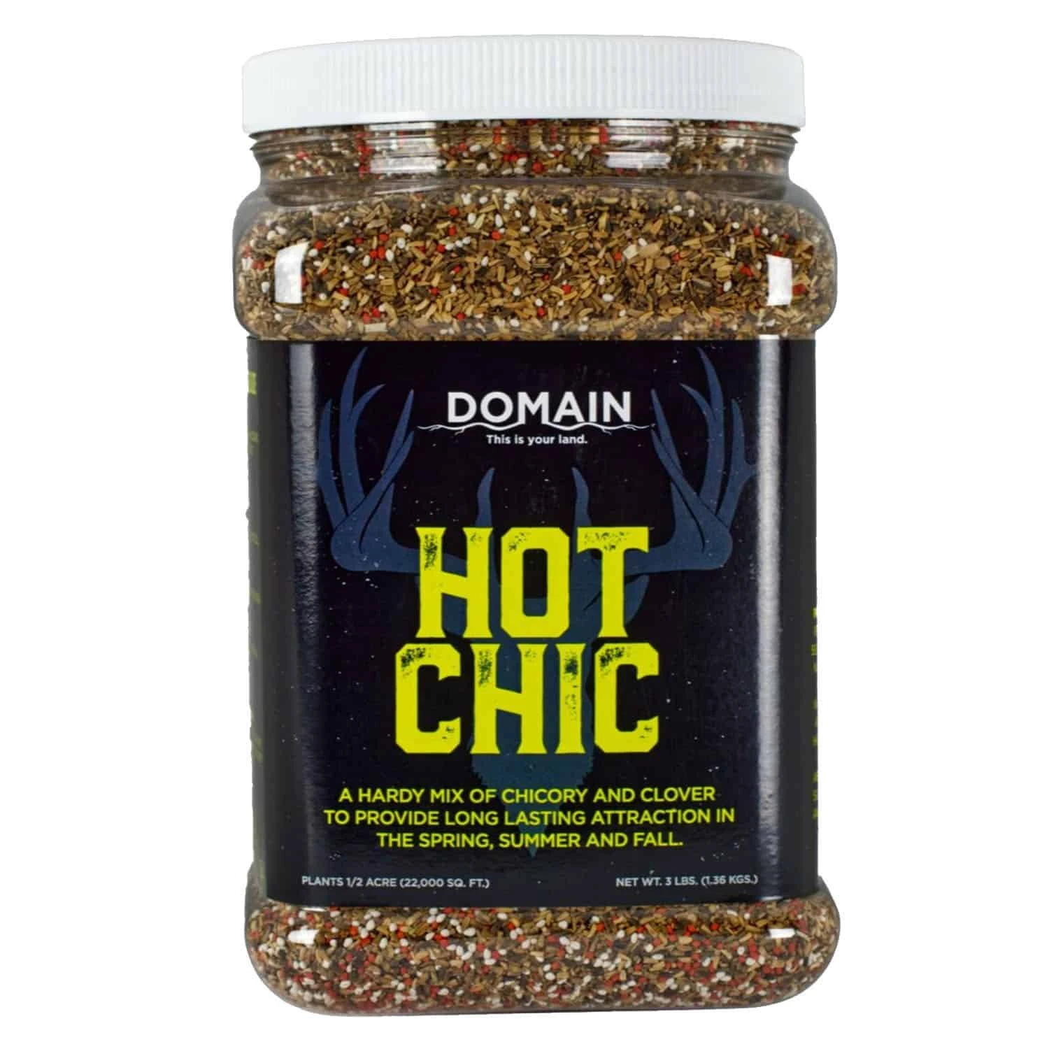 Domain Outdoor Food Plot Seed Hot Chic 3lb Jug (Plants 1/2 ACRE) 3 Domain Outdoor Food Plot Seed Hot Chic 3lb Jug (Plants 1/2 ACRE)