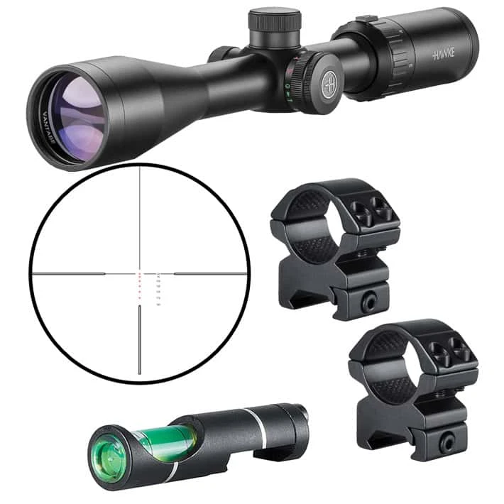 Hawke Optics Vantage IR Scope 3-9×40 Rimfire .22 (High Velocity) 14222 Combo W/Level & Mounts (14222+64101+22113) 3 Hawke Optics Vantage IR Scope 3-9×40 Rimfire .22 (High Velocity) 14222 Combo W/Level & Mounts (14222+64101+22113)