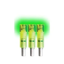 Lumenok Archery Lighted Crossbow Bolt Nock .297 ID Flat End 3 Pack Green Easton / Beman ECF3G