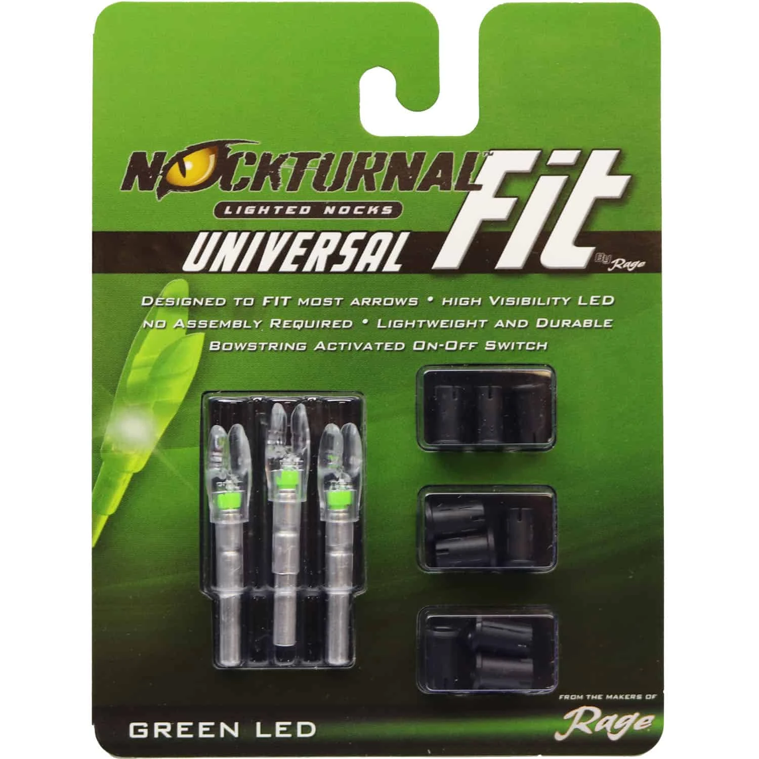 Nockturnal FIT Universal Size Green Lighted Nock 3 Pack NT-305 3 Nockturnal FIT Universal Size Green Lighted Nock 3 Pack NT-305