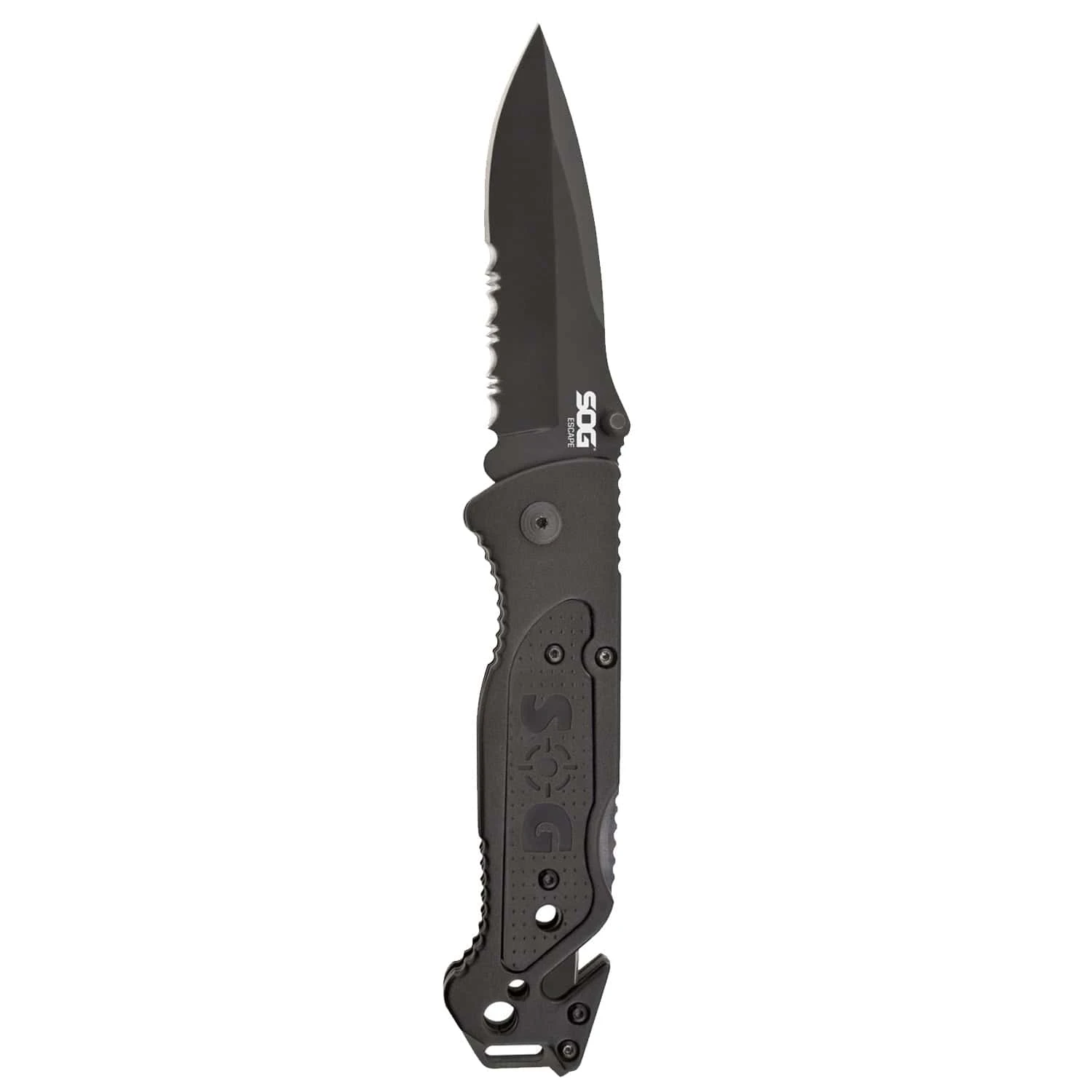 SOG Knives ESCAPE CLIP POINT BLACK SERRATED Pocket Knife SOG-FF25-CP 3 SOG Knives ESCAPE CLIP POINT BLACK SERRATED Pocket Knife SOG-FF25-CP