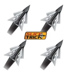 Slick Trick Broadhead Standard 1″ Fixed 4 Blade 100 Grain 4 Pack Broadheads 15ST100S