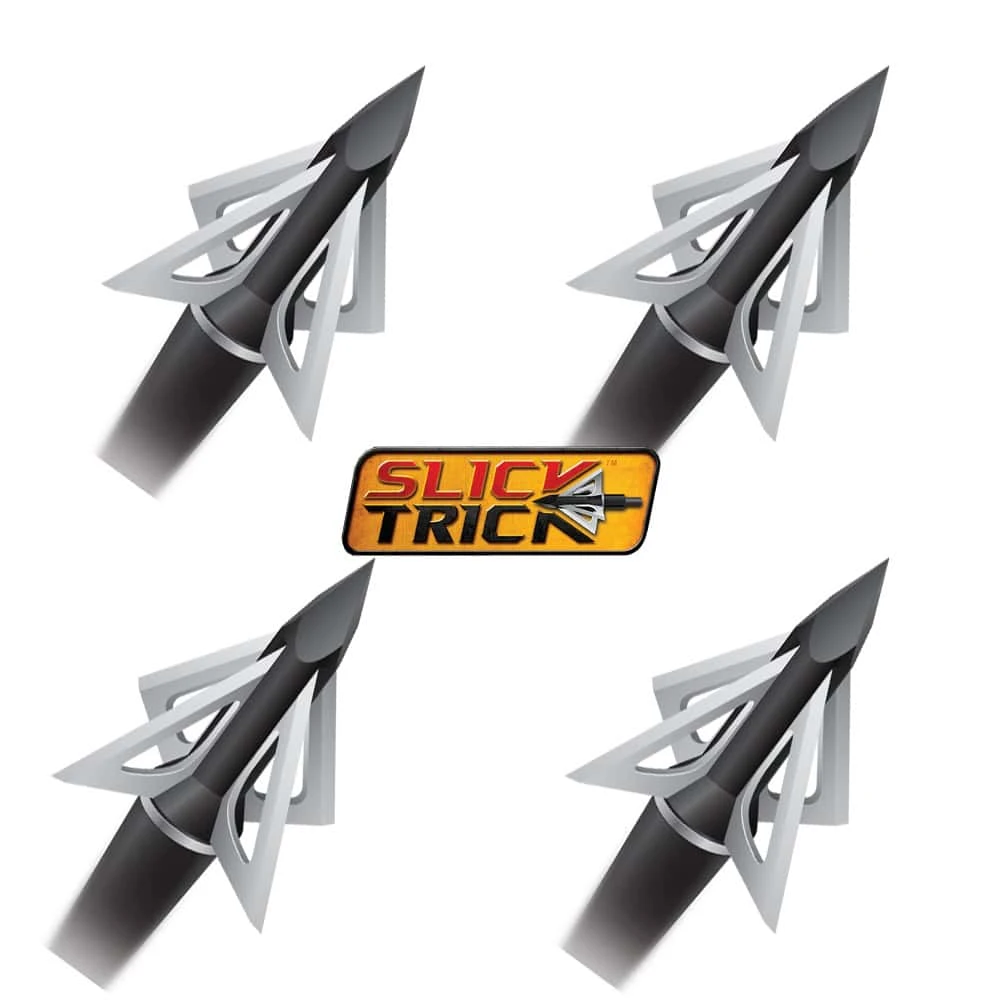 Slick Trick Broadhead Standard 1″ Fixed 4 Blade 100 Grain 4 Pack Broadheads 15ST100S 3 Slick Trick Broadhead Standard 1″ Fixed 4 Blade 100 Grain 4 Pack Broadheads 15ST100S