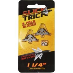 Slick Trick Broadhead GrizzTrick 1 1/4″ Replacement Blades 100/125 Grain 4 Pack 15STGT2-XBL